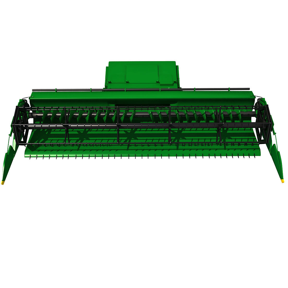 Green Combine Threshing 3D model_4