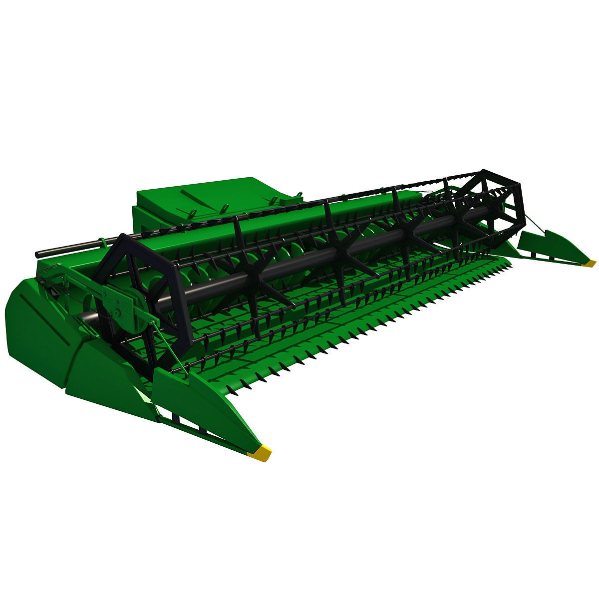 Green Combine Threshing 3D model_3