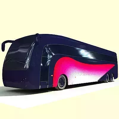 Dark pink Bus 9 3D model