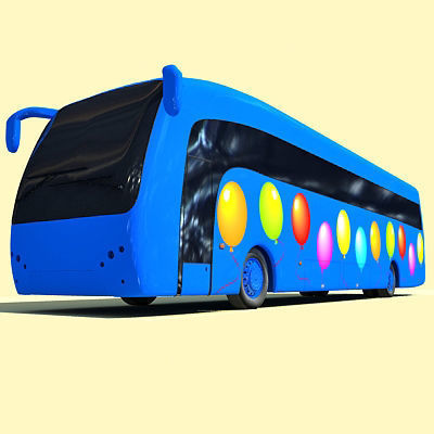 Blue Balloon Bus 6 3D model