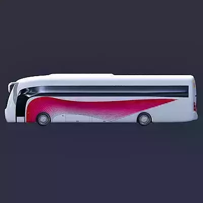 White Pink Bus 4 3D model