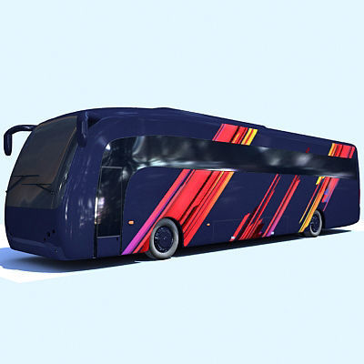 Blue Colorful Bus 3 3D model