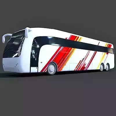 White Red Bus 2 3D model