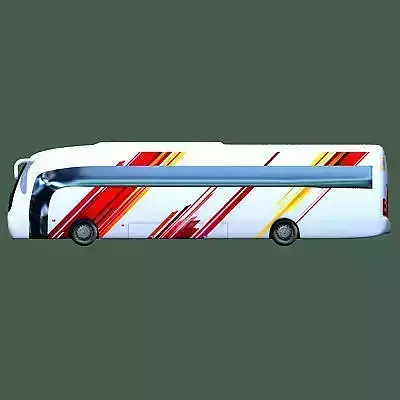 White striped Bus 01 3D model