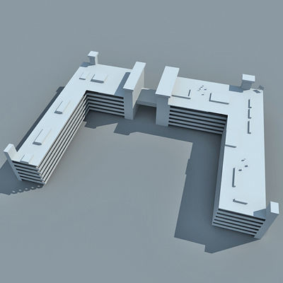 Detailed Complex Building 83 3D model_1