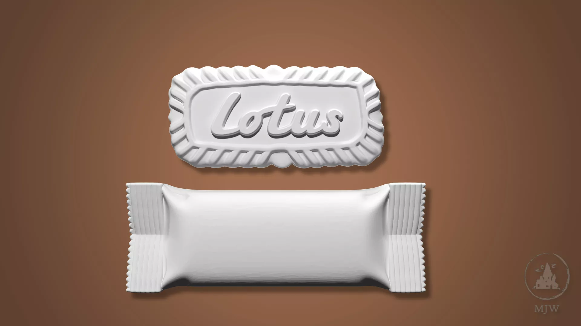 Miniature caramelized biscuits and wrappers 3D print model