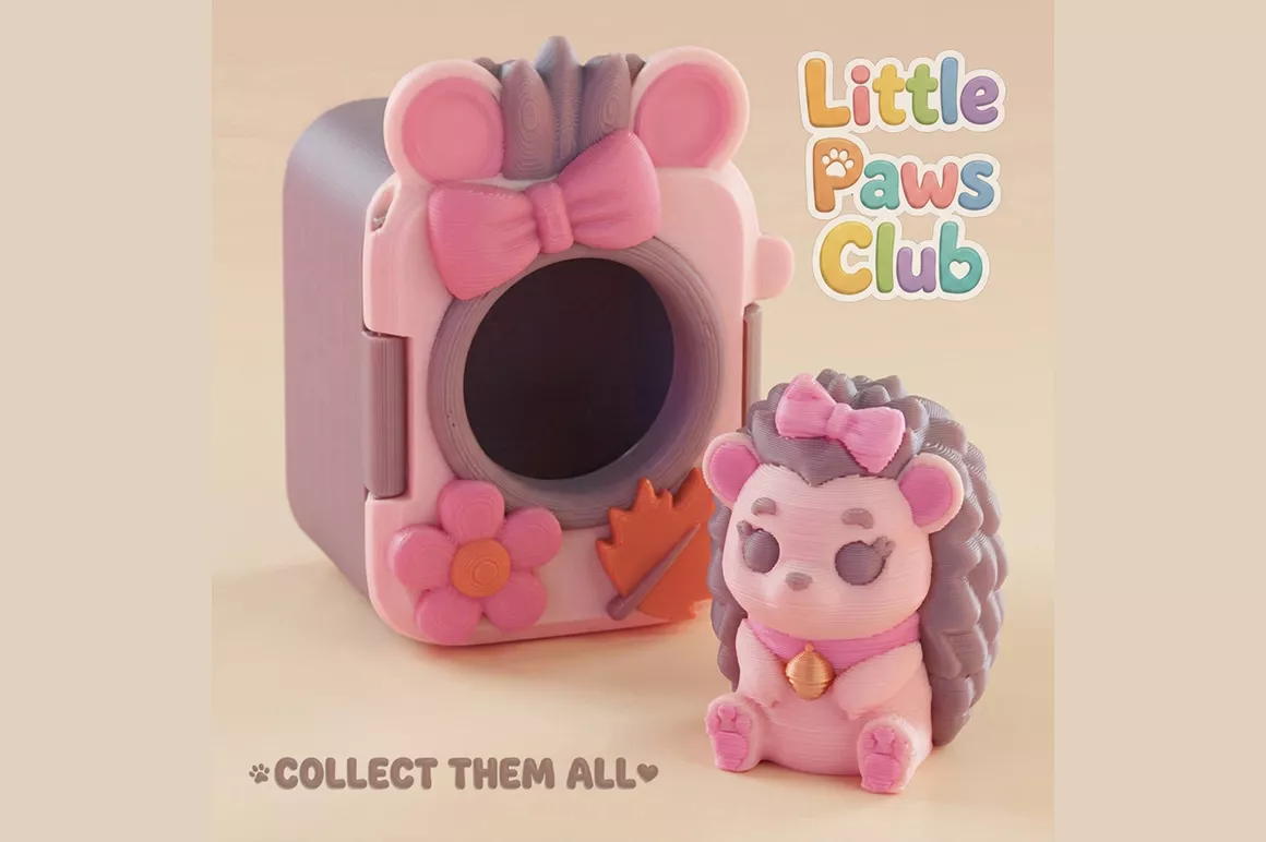 Little Paws Club Hedgehog Keychain Toy 3D print model