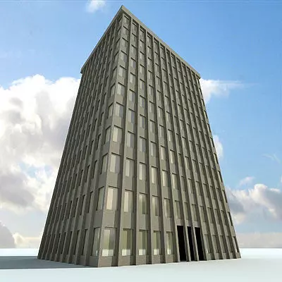 Brown Detailed Building 55 3D model_0