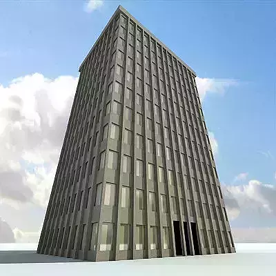 Brown Detailed Building 55 3D model