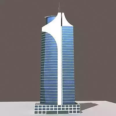 Tall Modern Glass Building 135 3D model