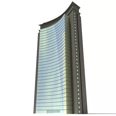 Curved glass Building 124 3D model