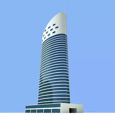 Glass Building 122 Low-poly 3D model