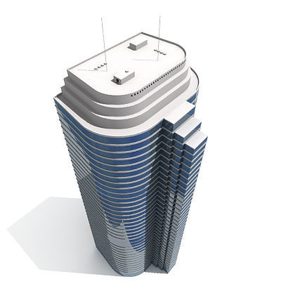 Tall Building 121 Low-poly 3D model_2