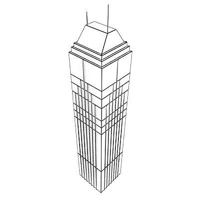 Tall office Building 115 Low-poly 3D model_4
