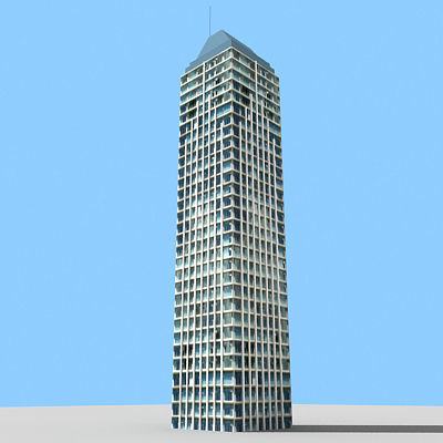 Tall office Building 115 Low-poly 3D model_1