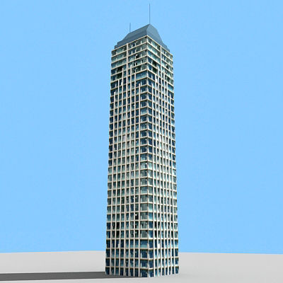 Tall office Building 115 Low-poly 3D model_2
