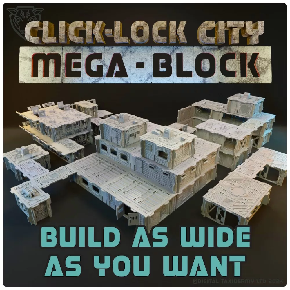 Click Lock City Mega Block Modular Terrain Expansion STL Pack 3D print model
