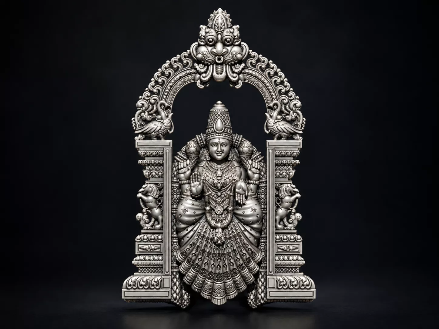 Maa Padmavati Devi Temple Shrine 3D Model Hindu Goddess Statue 3D print model