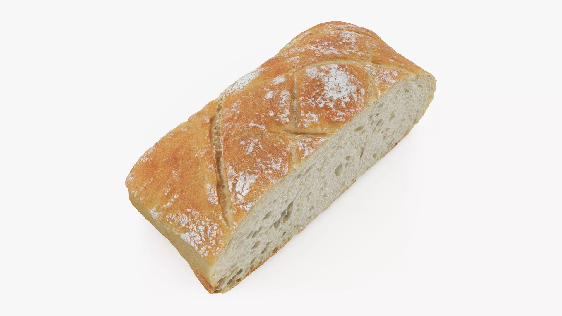 Bread Square Half Low-poly 3D model