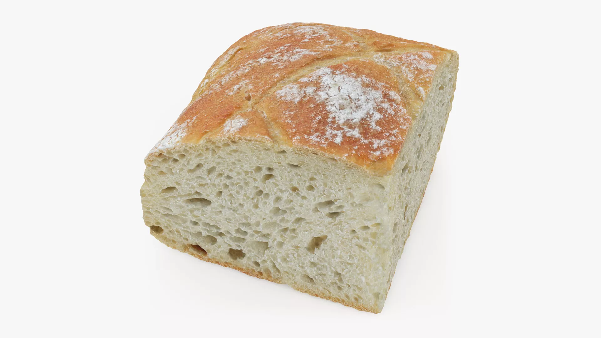 Bread Square Slice Low-poly 3D model