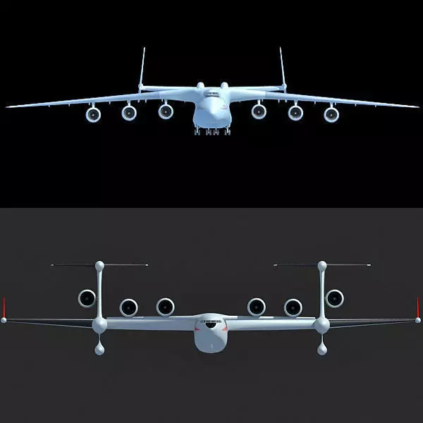 Set of 2 Planes - Antonov and Be-2500 3D model_0
