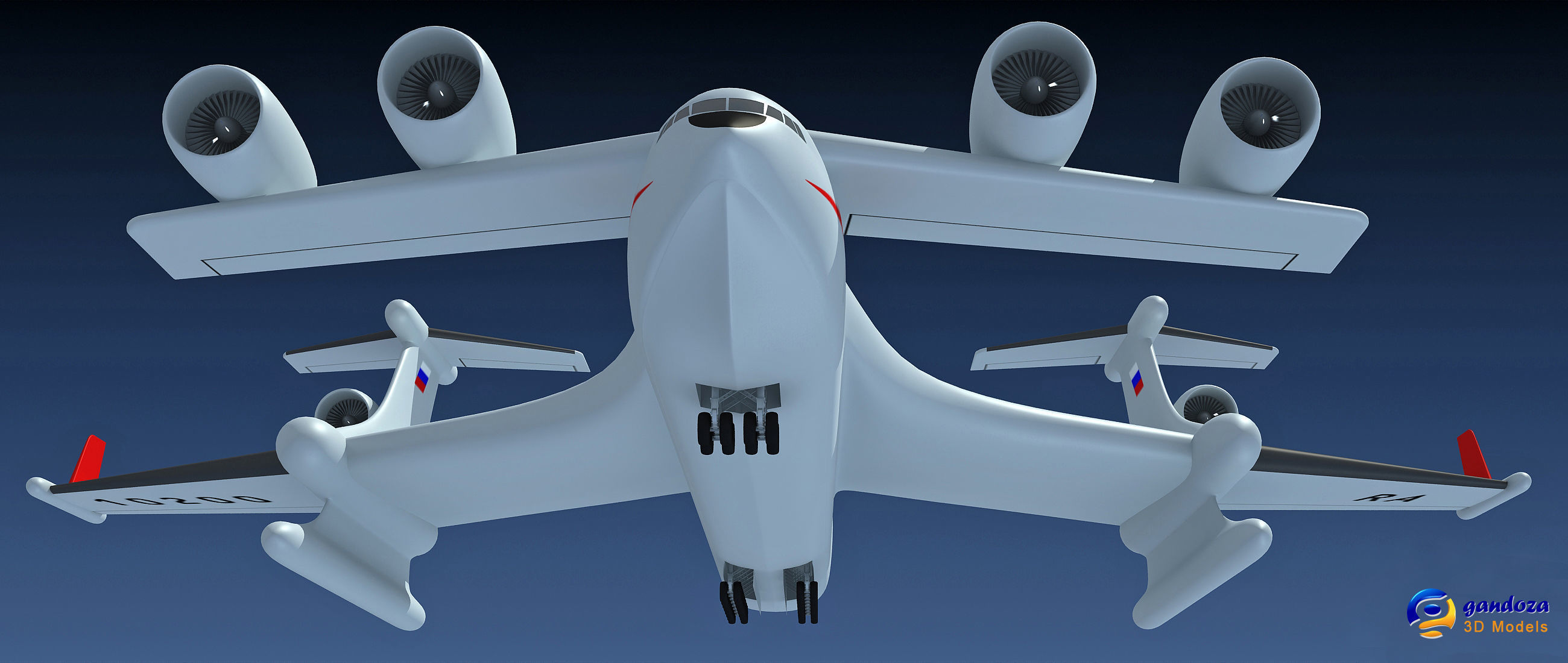 Set of 2 Planes - Antonov and Be-2500 3D model_20