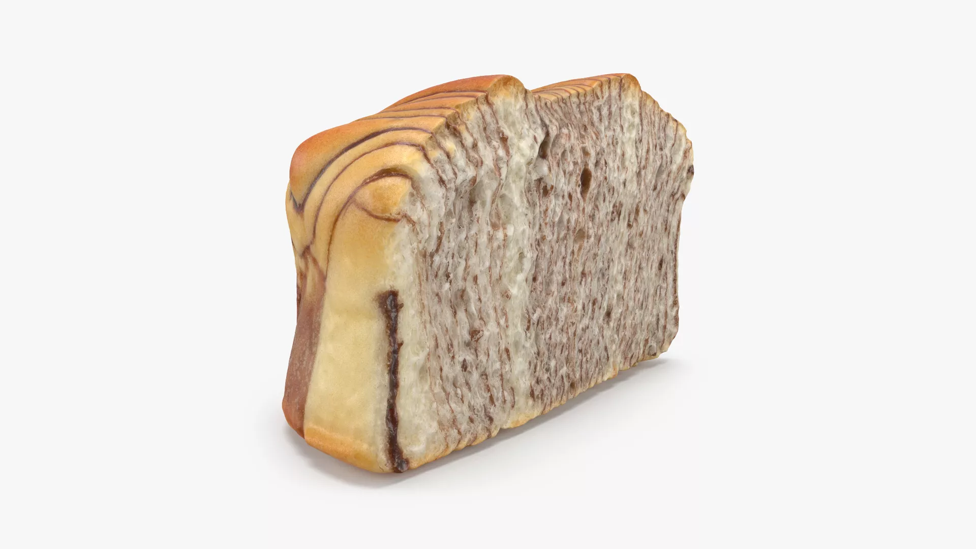 Half Cut Marbled Chocolate Bun Low-poly 3D model