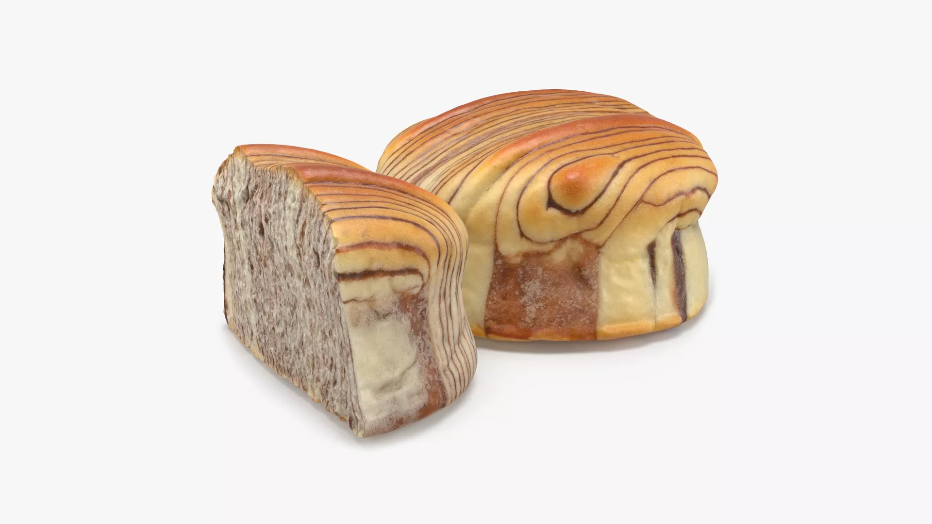 Marbled Chocolate Buns Low-poly 3D model