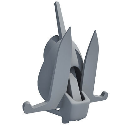Detailed not textured Anchor 2 3D model_5