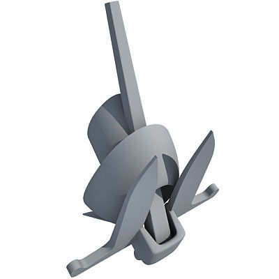 Detailed not textured Anchor 2 3D model_4