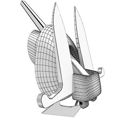 Detailed not textured Anchor 2 3D model_3