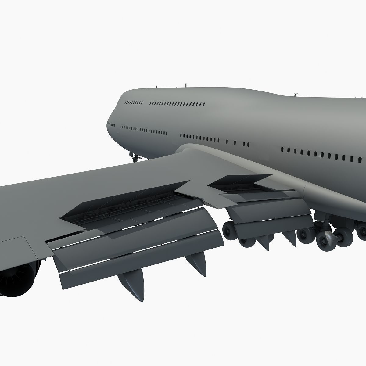 Jet Aircraft Landing Scene 3D model_10