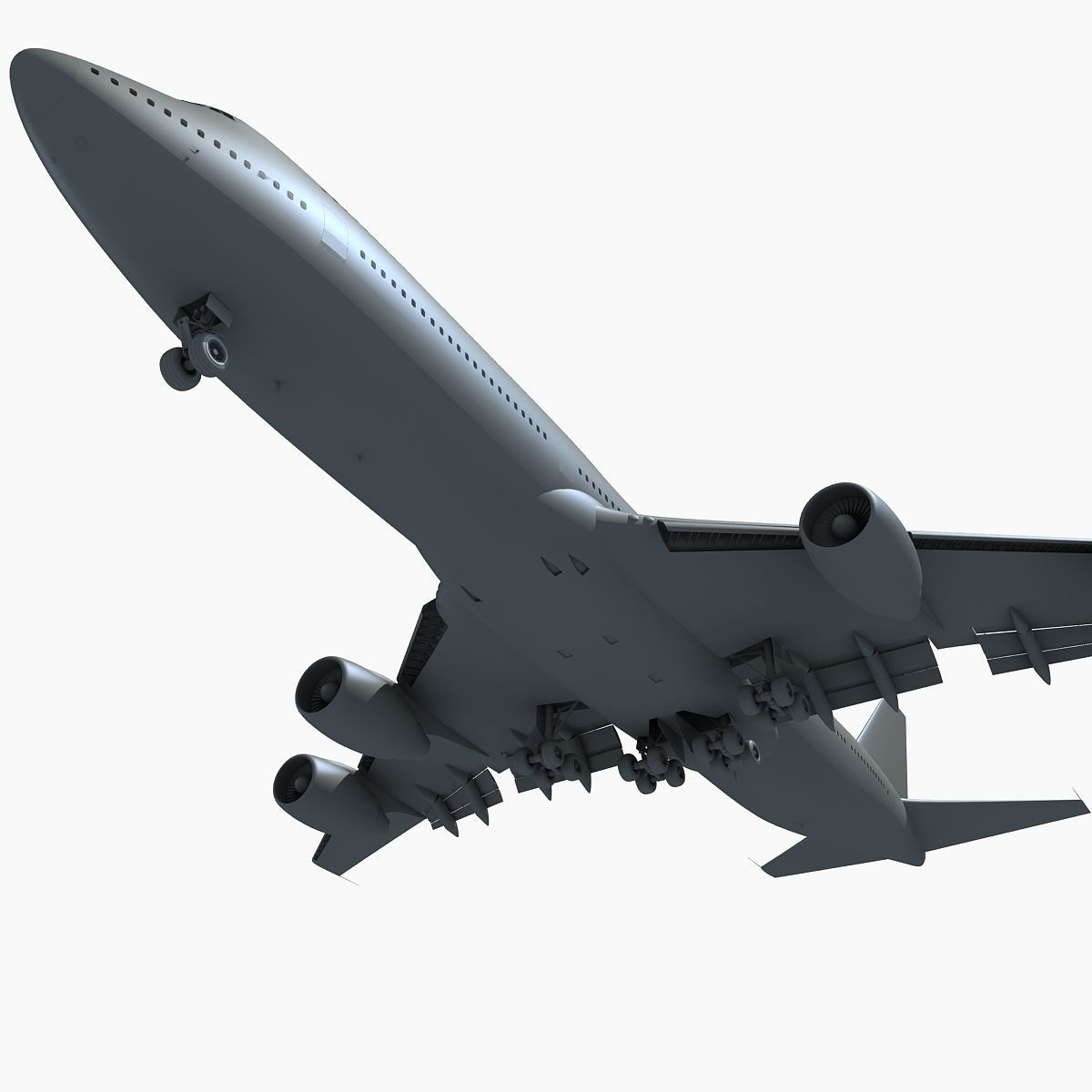 Jet Aircraft Landing Scene 3D model_4