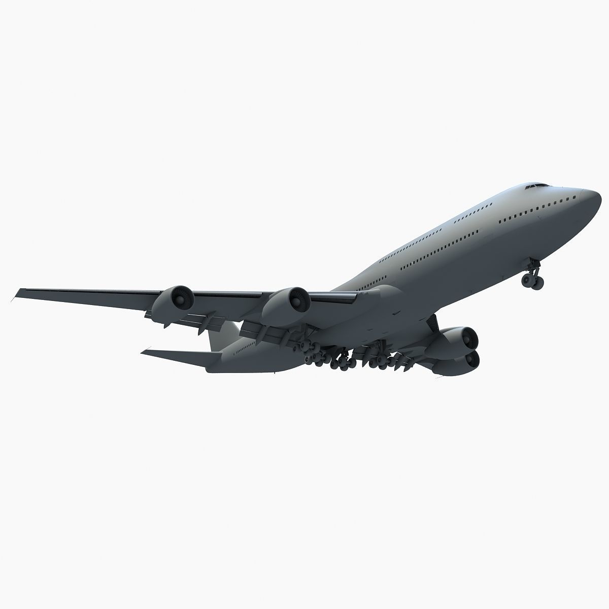 Jet Aircraft Landing Scene 3D model_1