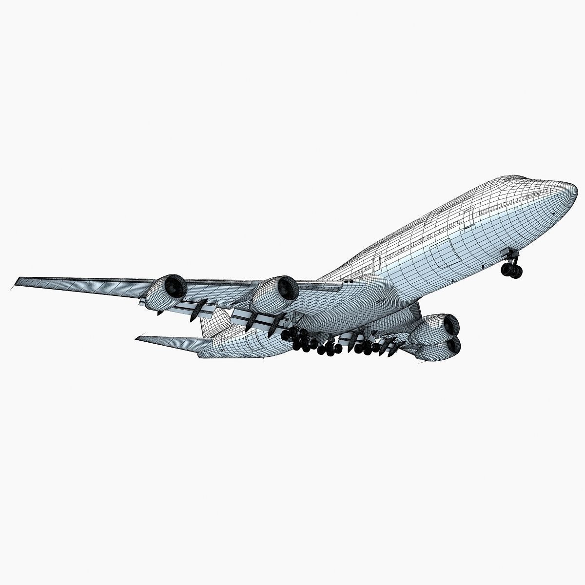 Jet Aircraft Landing Scene 3D model_20