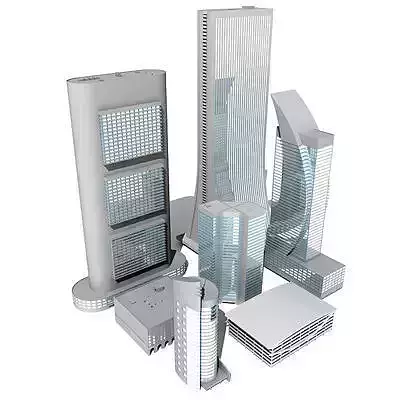 Set of detailed 7 Buildings