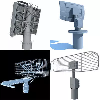 Set of 4 Radars 3D Models 3D model_0