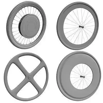 Detailed set of 4 Bike Wheels