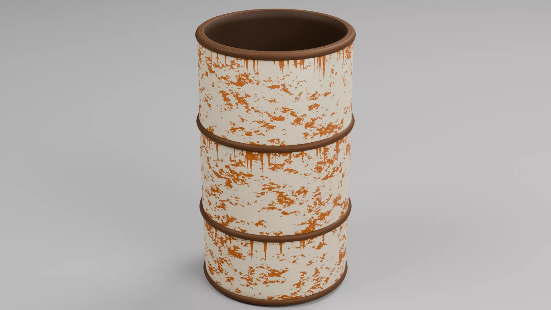 Weathered White Storage Barrel Low-poly 3D model