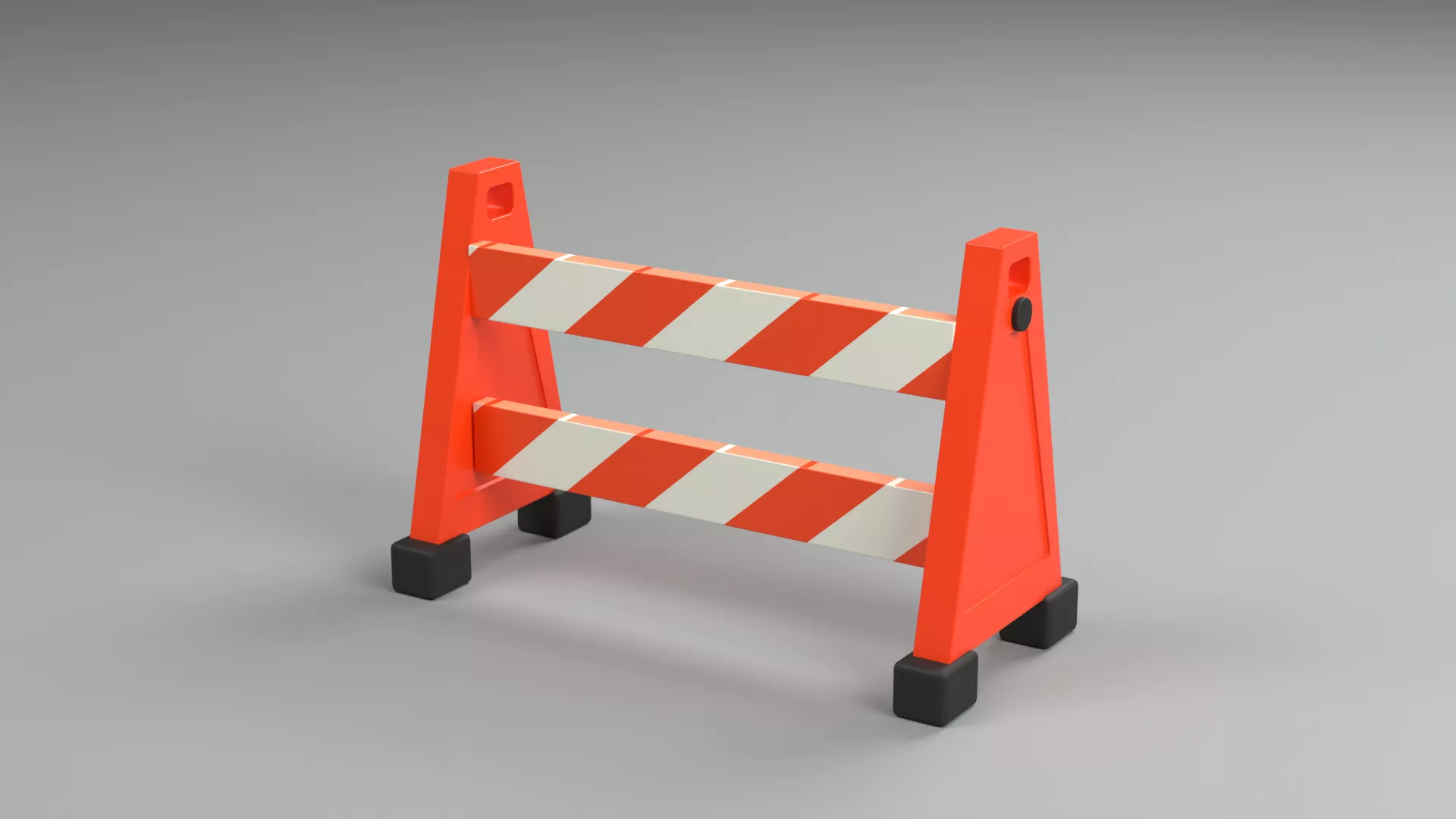 3D model Orange Plastic Safety Barrier with Dark Feet VR / AR / low ...