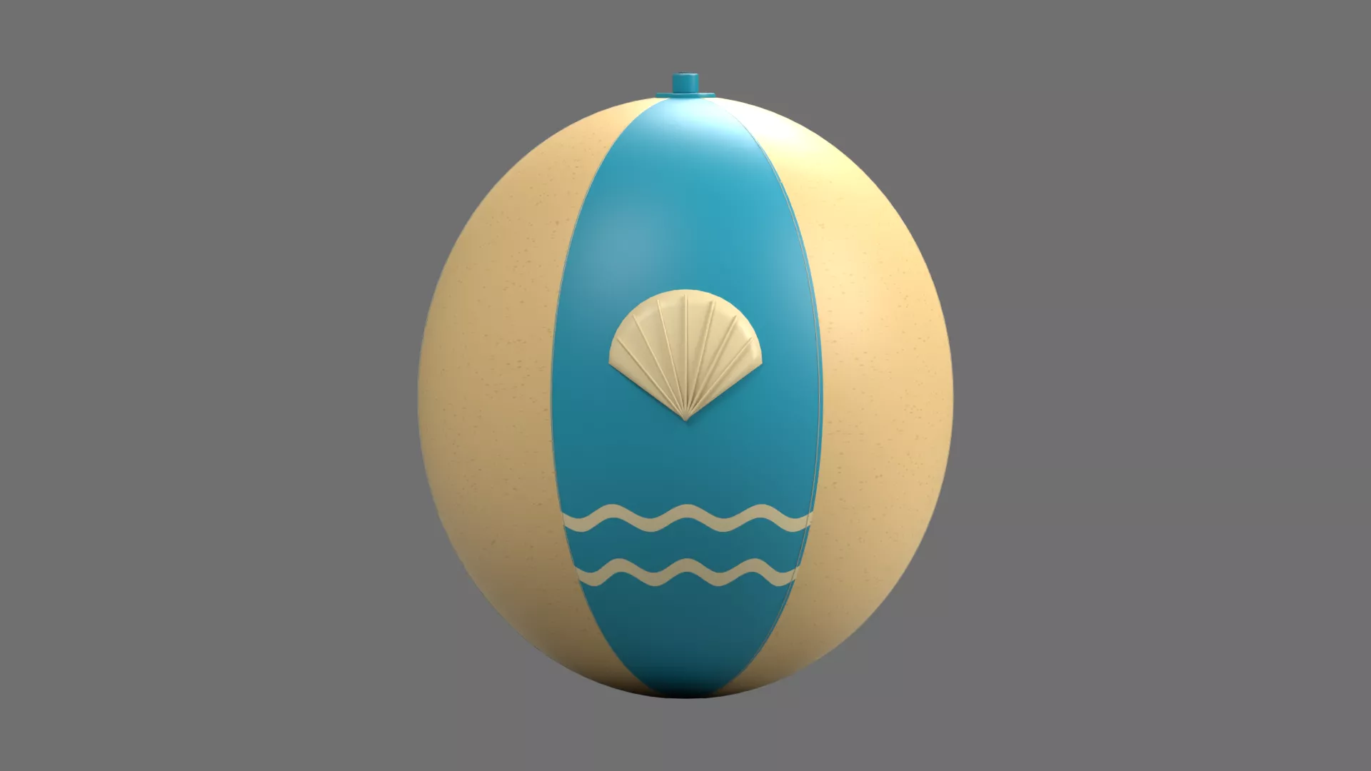 Yellow Blue Inflatable Ball with Stars Low-poly 3D model