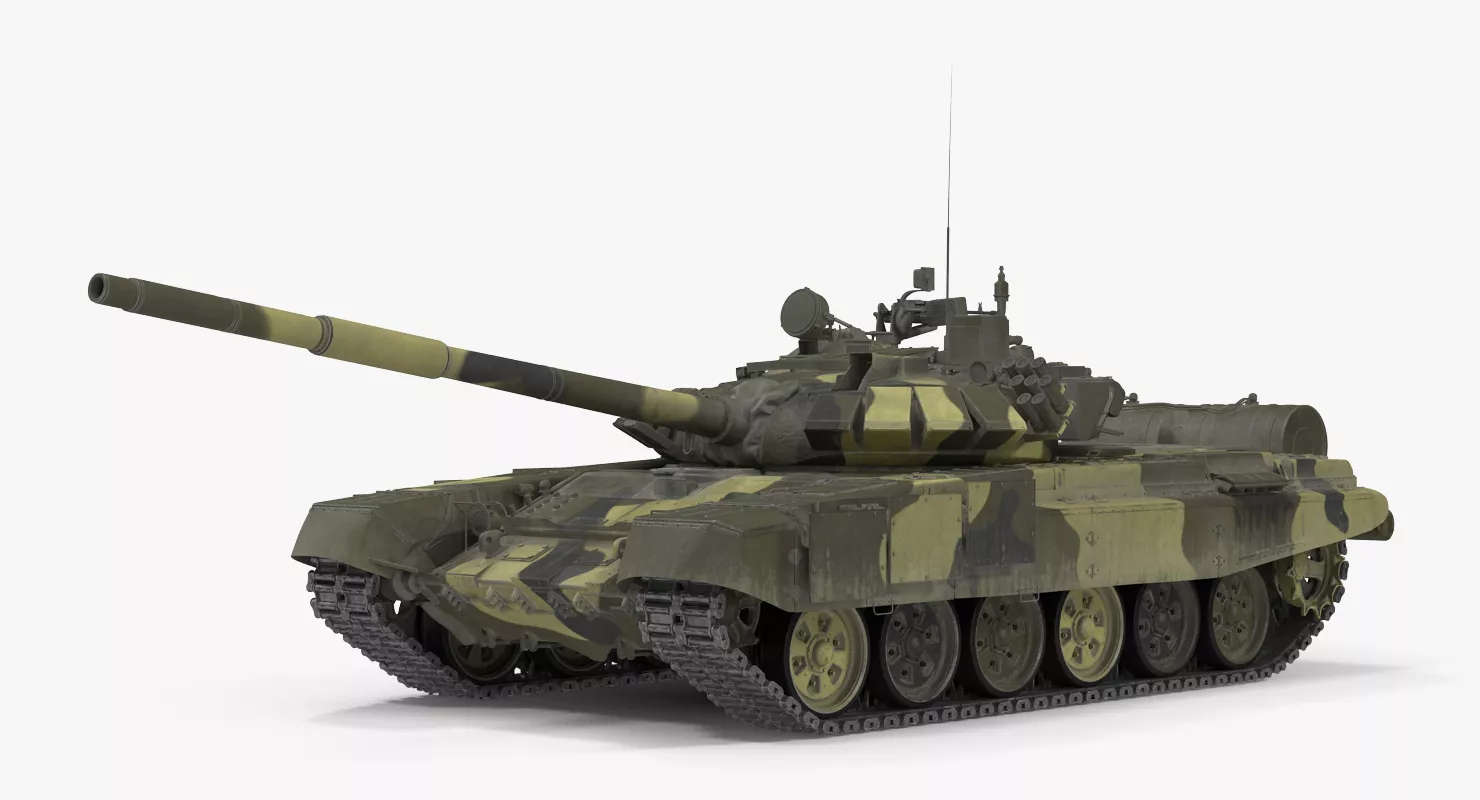 T72 Main Battle Tank Camo Rigged 3D model