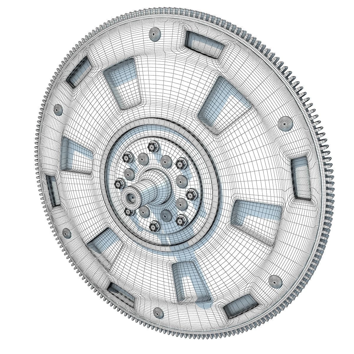 Detailed not textured part of engine 3D model_4