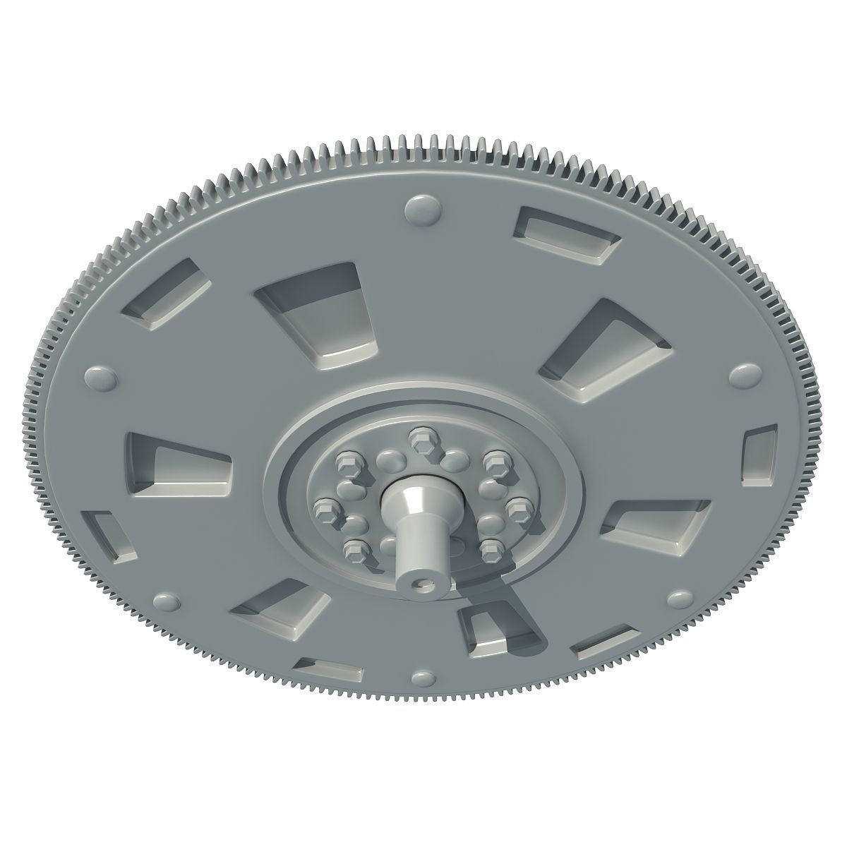 Detailed not textured part of engine 3D model_2