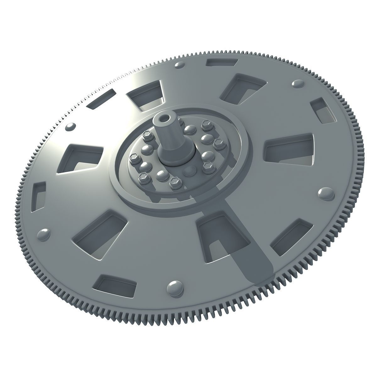 Detailed not textured part of engine 3D model_1