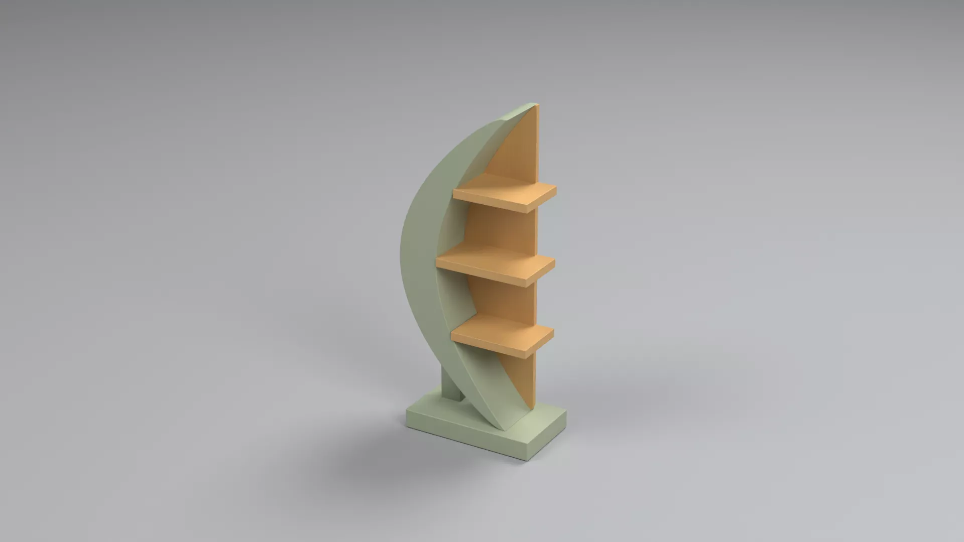 Storage Racking For Engineering Materials 3D model Leaf Shaped Green Corner Shelving VR / AR / low-poly | CGTrader