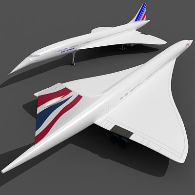 Concorde Aircraft with Textures 3D model