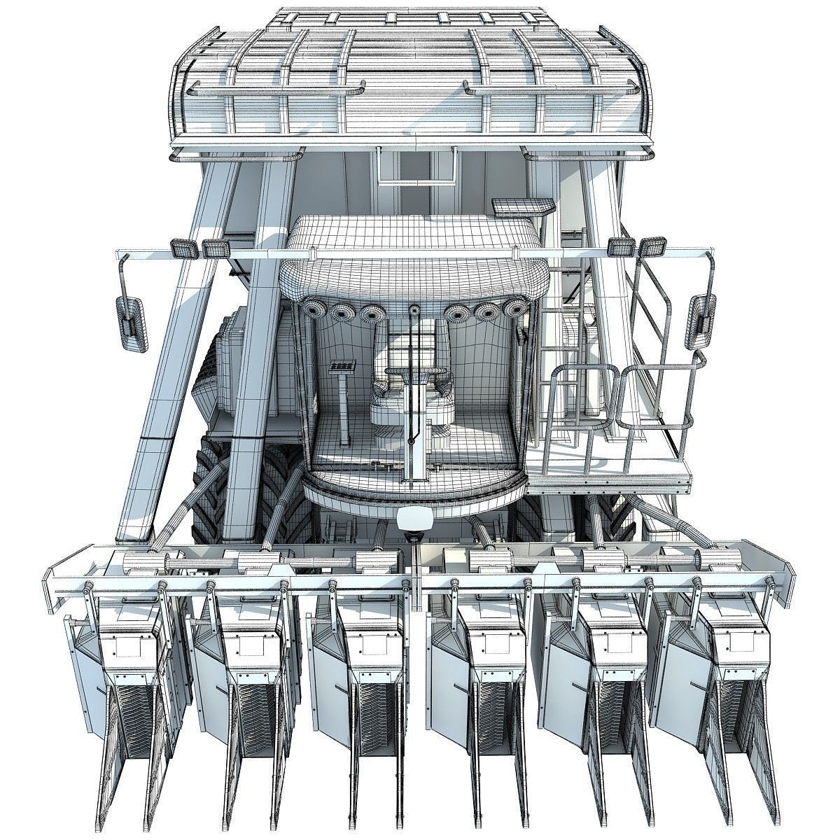 Collection of Green 2 Combines 3D model_38