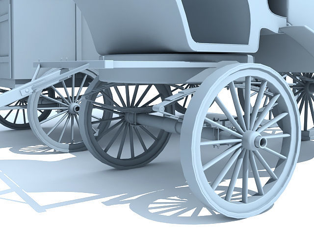 Detailed Old West Carriages 3D model_6