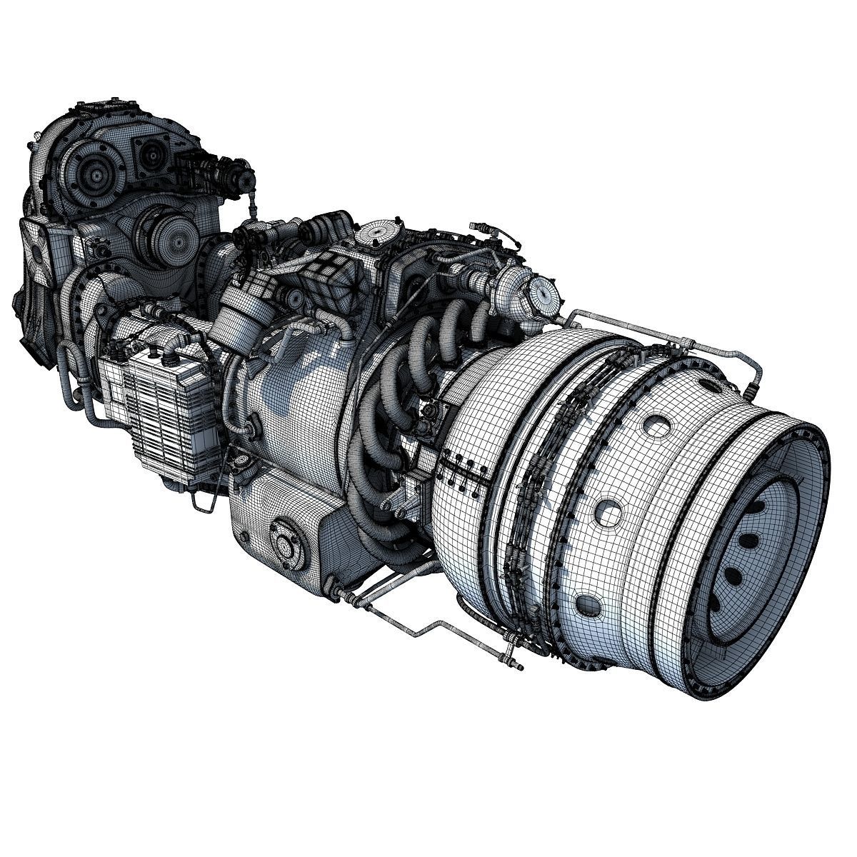 Set of Turboprop Engines 3D model_36